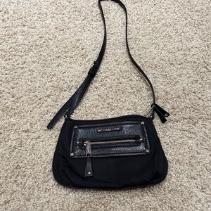 Michael Kors Black Crossbody Bag with Zipper Accents